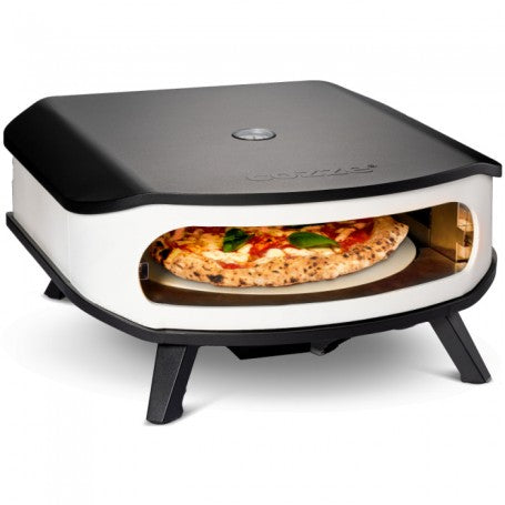 Horno pizza a gas Cozze 17" con termómetro, luz led y piedra giratoria.